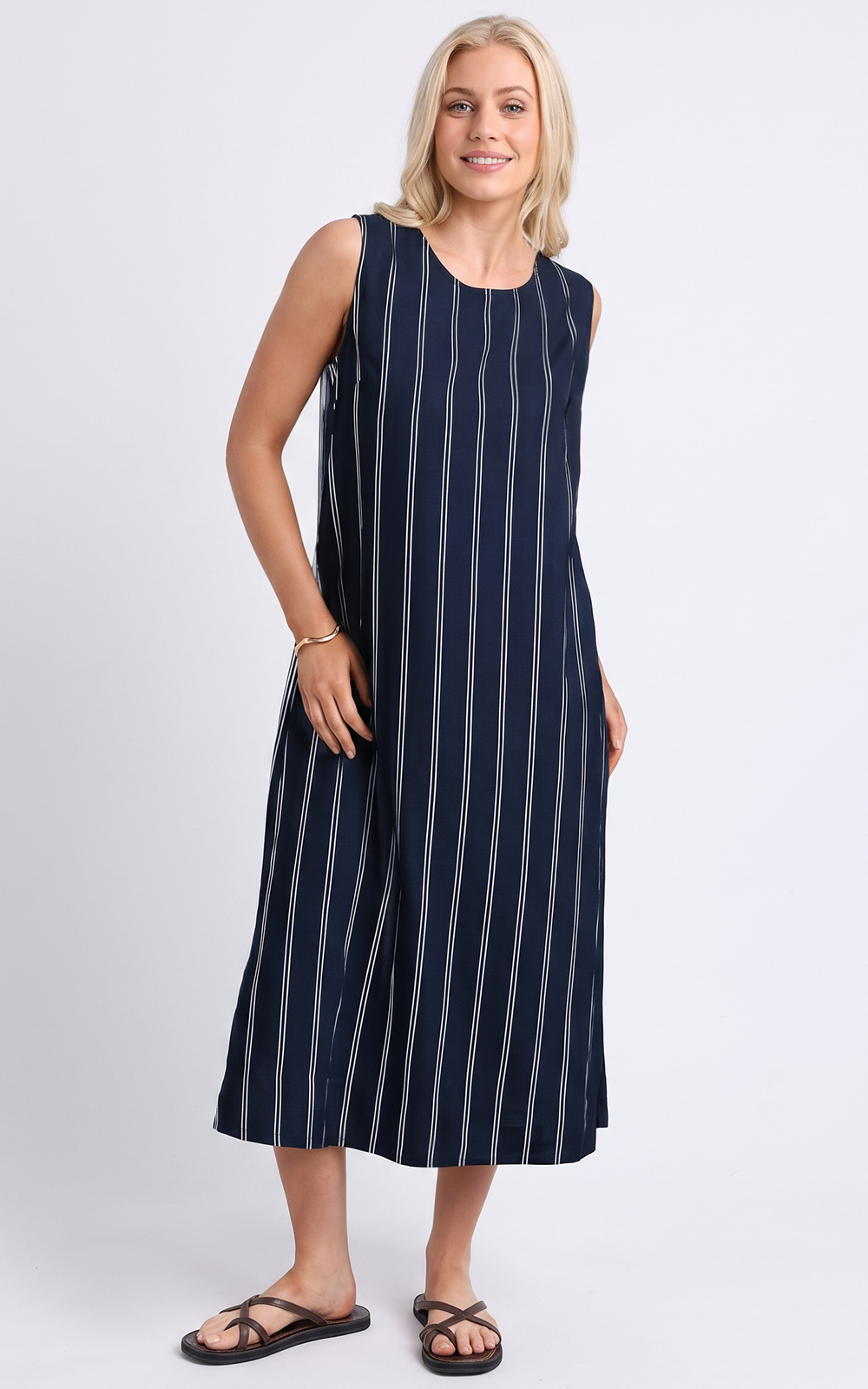 Riley Stripe Dress product photo.