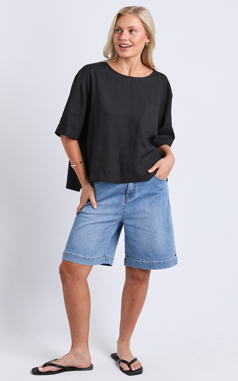 Tilly Woven Tee product photo.