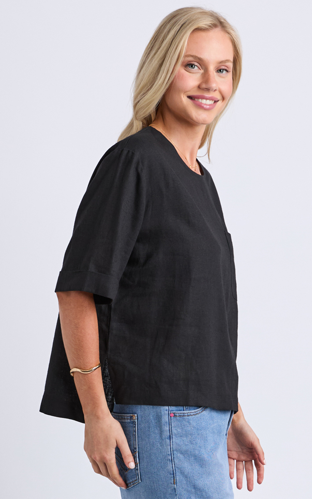 Tilly Woven Tee product photo.