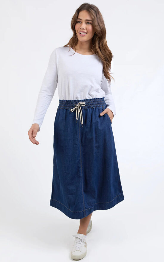 Greta Denim Skirt product photo.