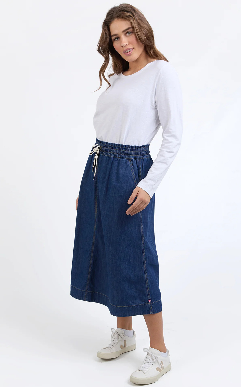 Greta Denim Skirt product photo.