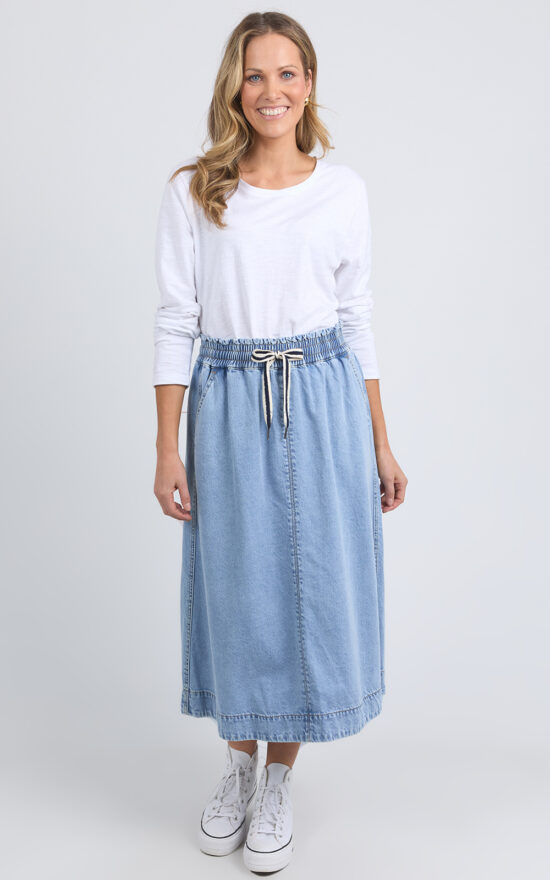 Greta Denim Skirt product photo.