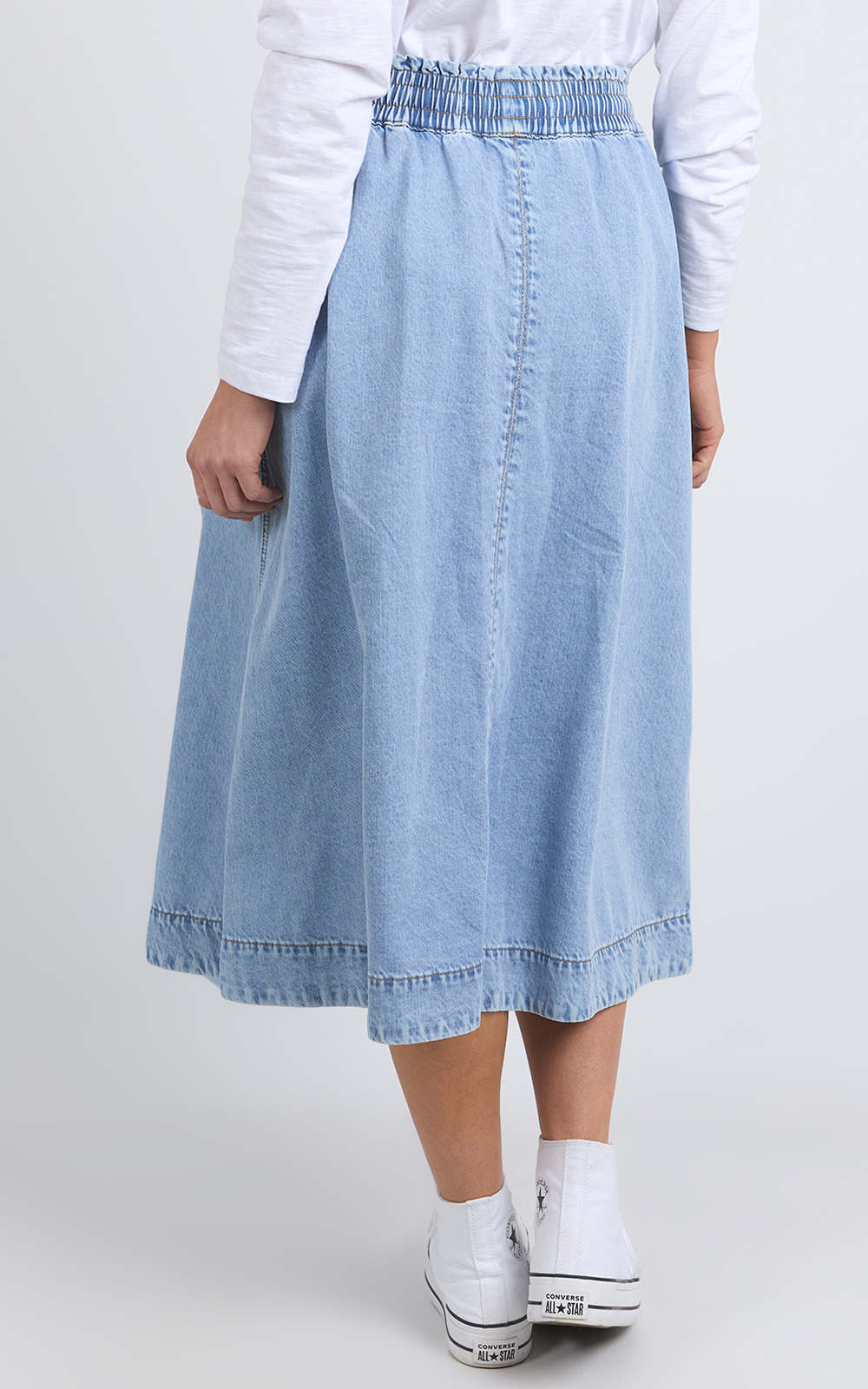 Greta Denim Skirt product photo.