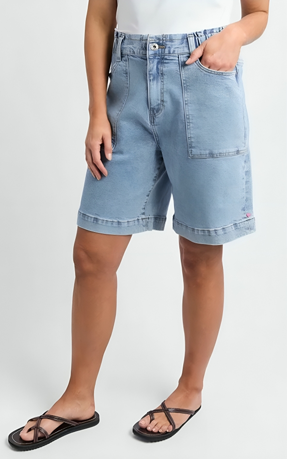 Atlas Long Denim Short product photo.