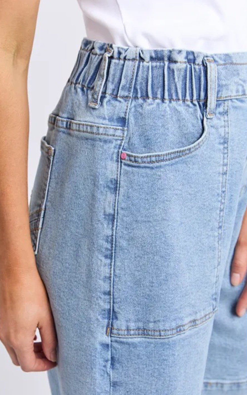 Atlas Long Denim Short product photo.