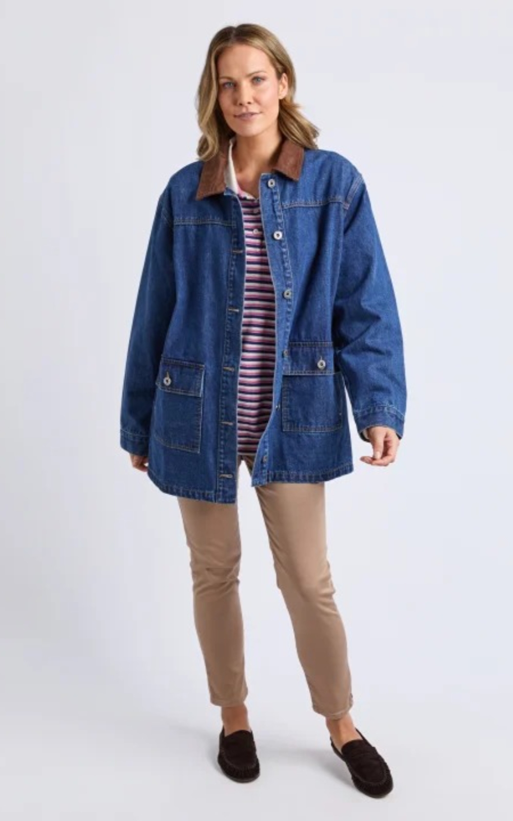 Lilian Denim Barn Jacket product photo.