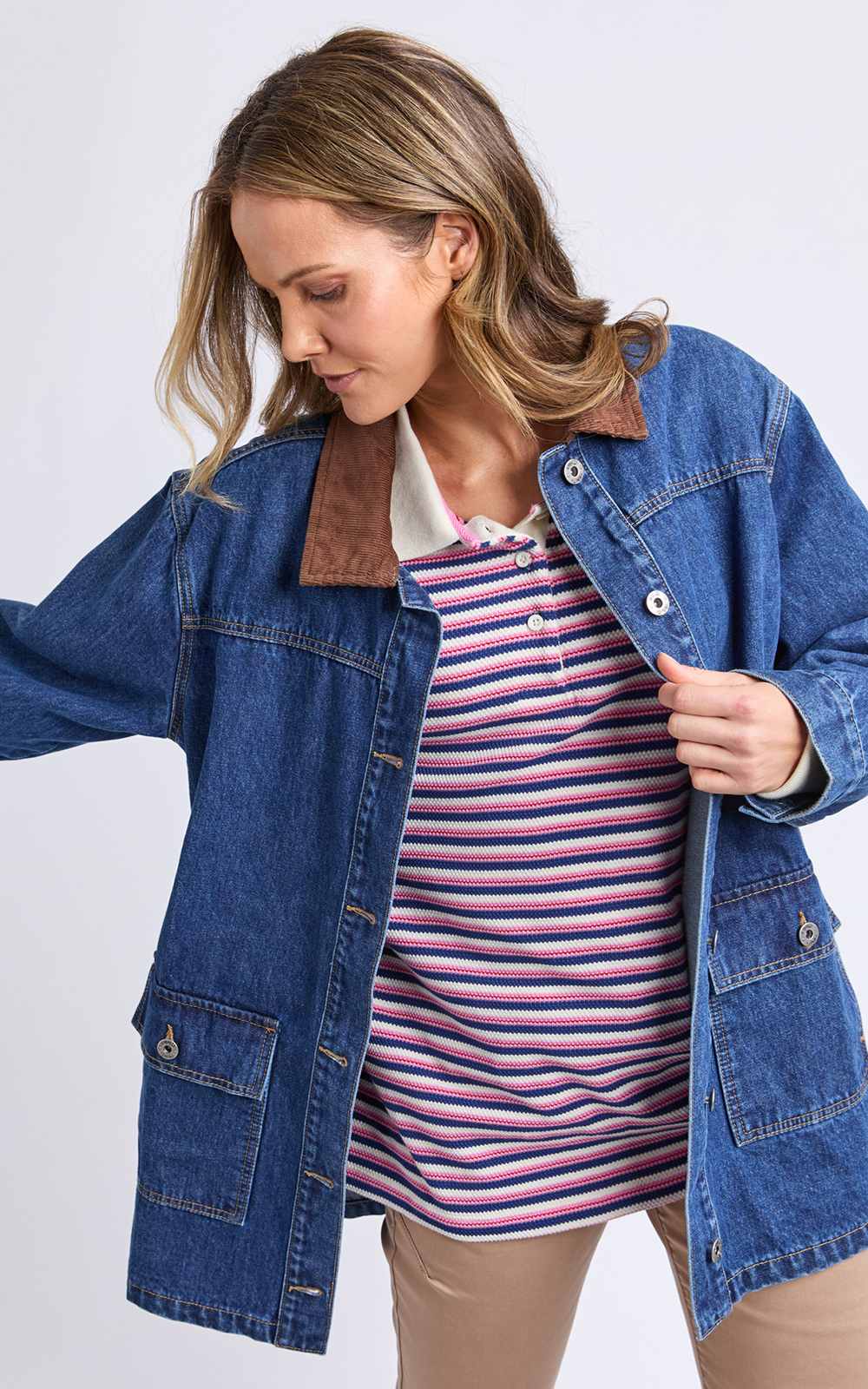 Lilian Denim Barn Jacket product photo.