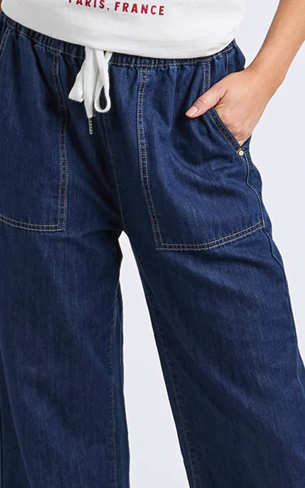 Greta Slim Leg Denim Pant product photo.