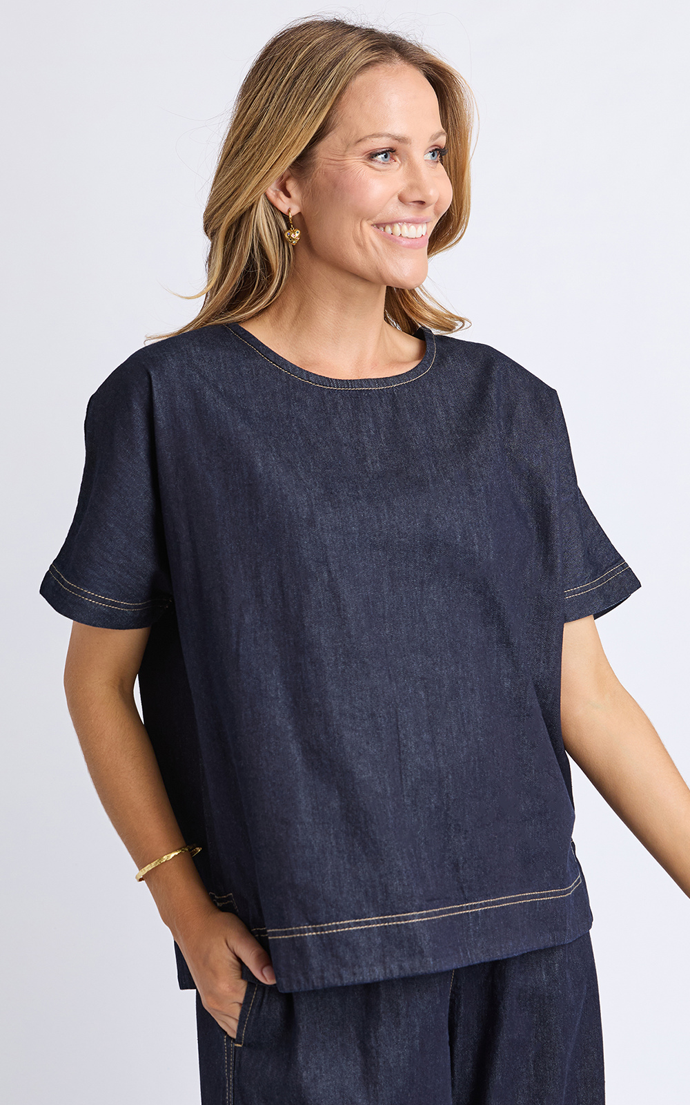 Lolita Denim Top product photo.