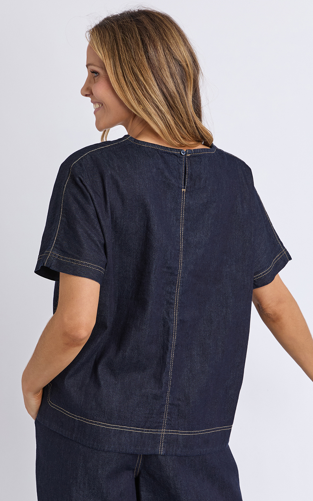 Lolita Denim Top product photo.