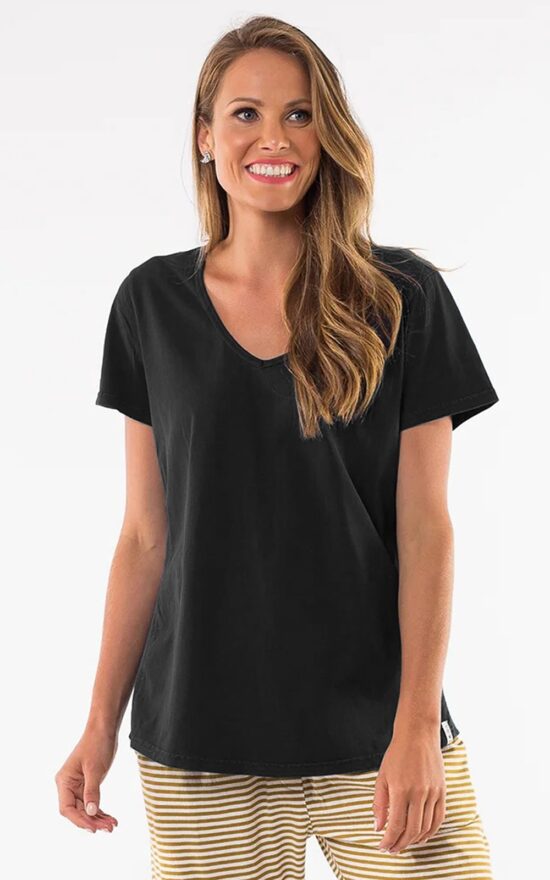 Rib V Neck  product photo.