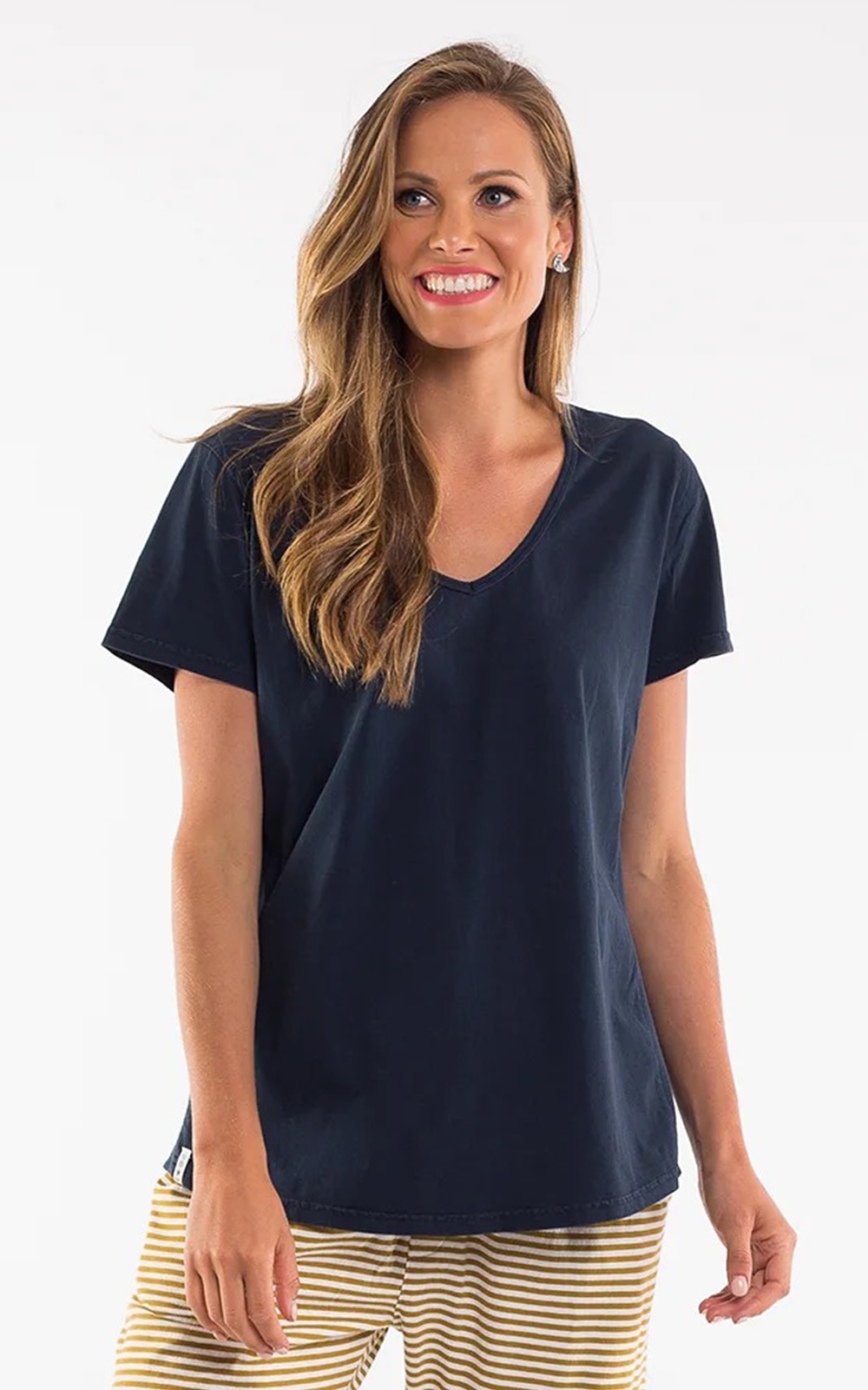 Rib V Neck  product photo.