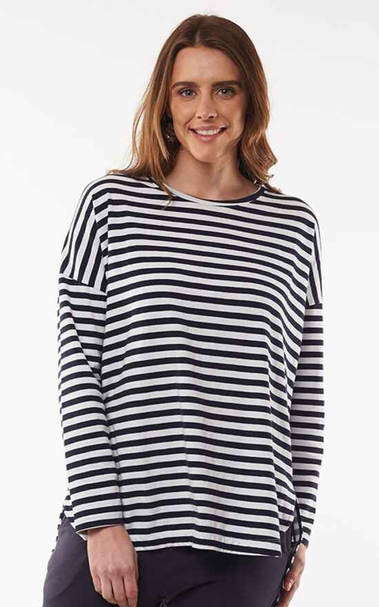 Society Stripe L/S Tee product photo.