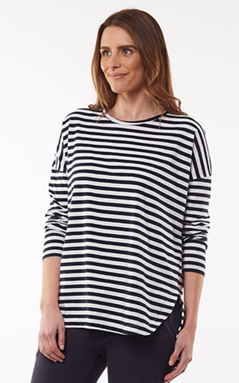 Society Stripe L/S Tee product photo.