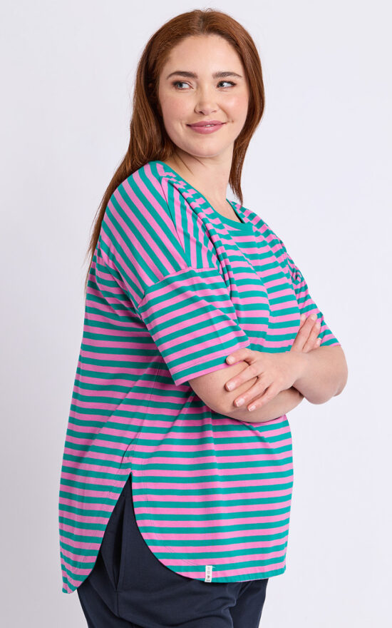 Lauren S/S Tee Stripe product photo.