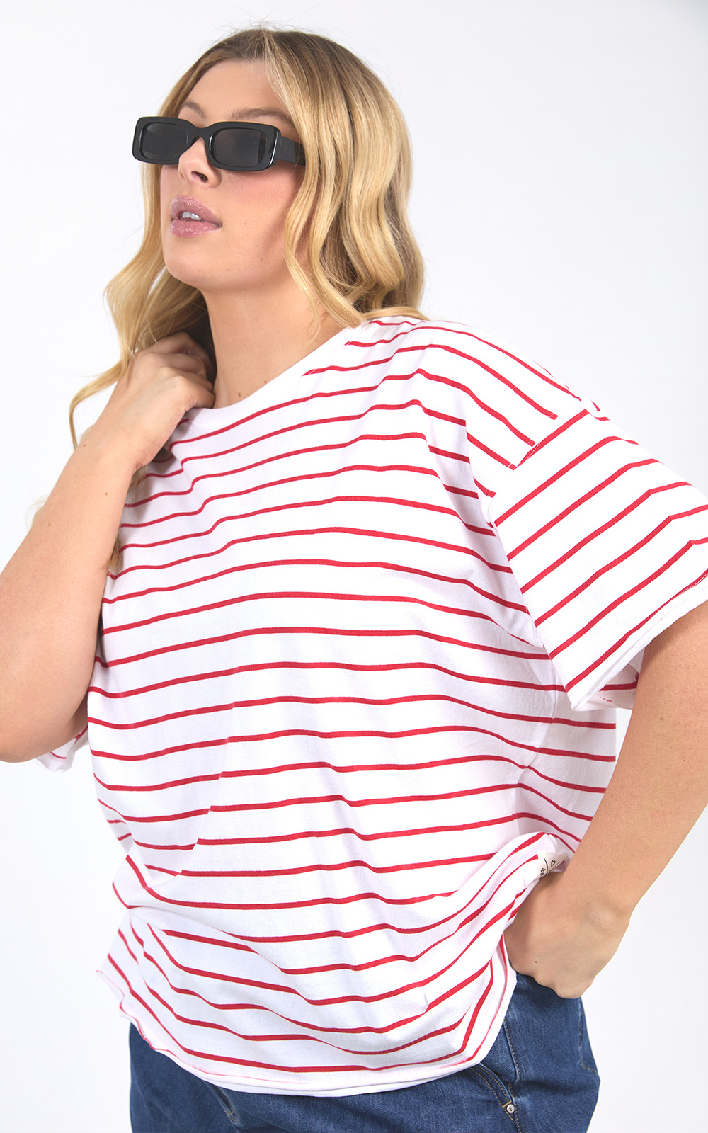 Winona Stripe Ss Tee product photo.