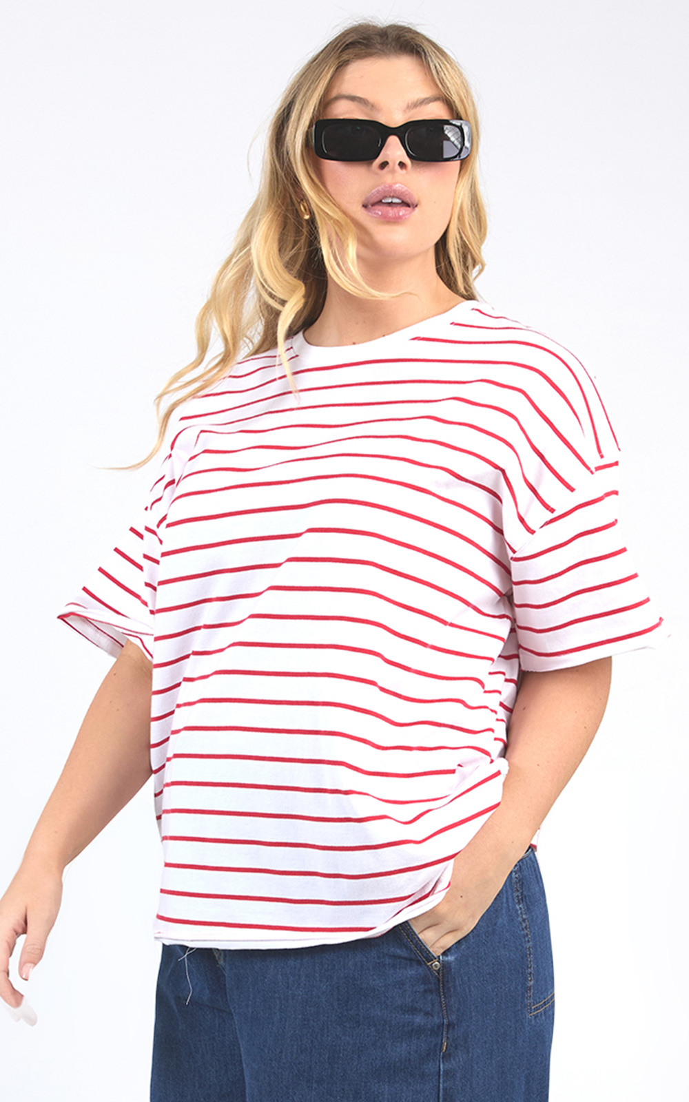 Winona Stripe Ss Tee product photo.
