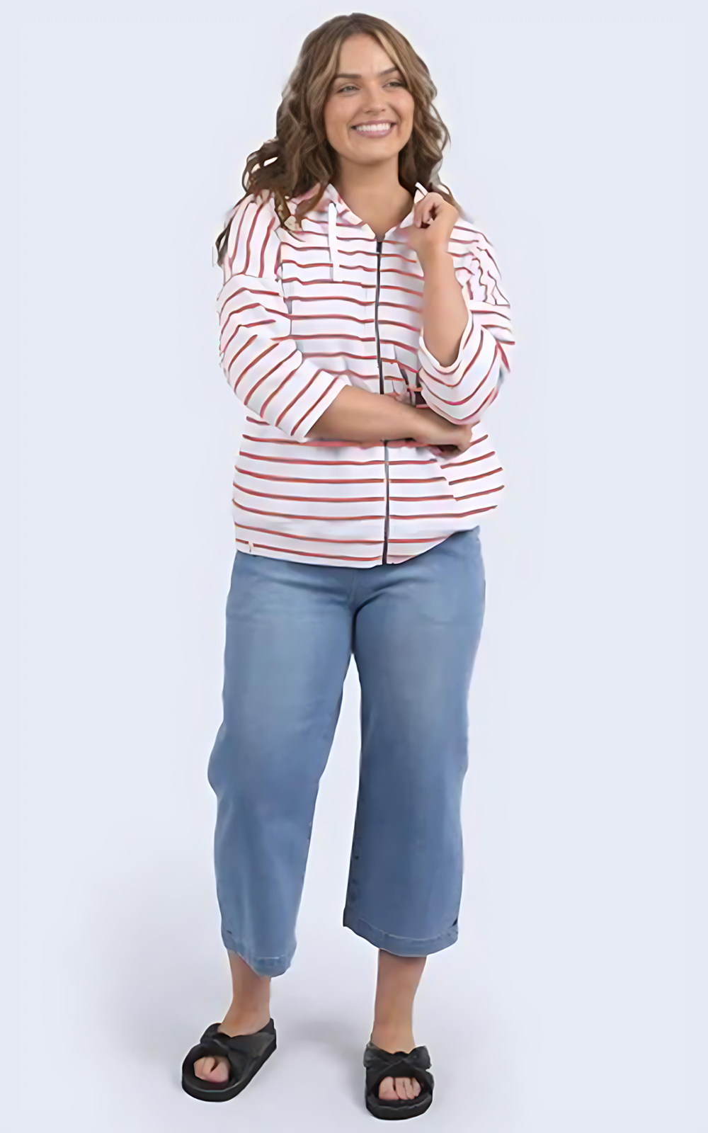 Beachy Hoodie Stripe product photo.