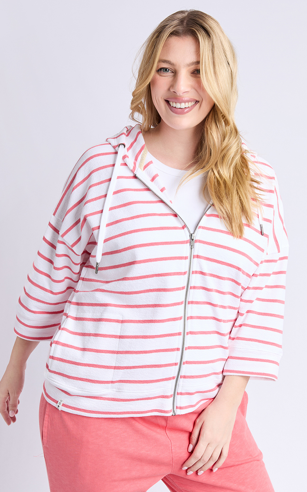 Beachy Hoodie Stripe product photo.