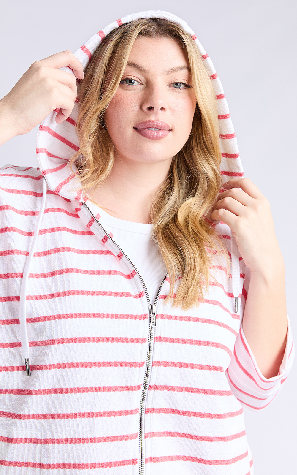 Beachy Hoodie Stripe product photo.