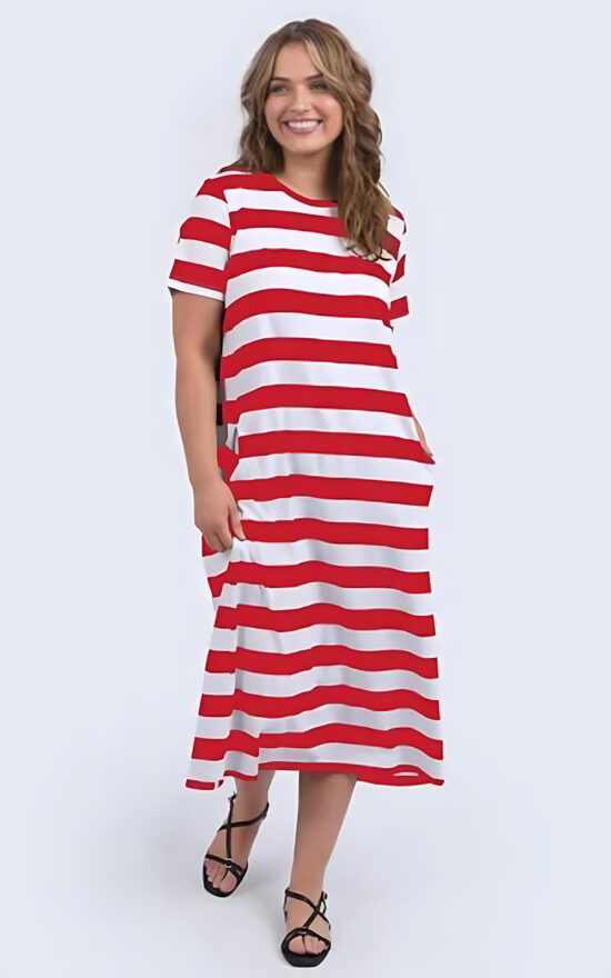Adira Dress Stripe product photo.