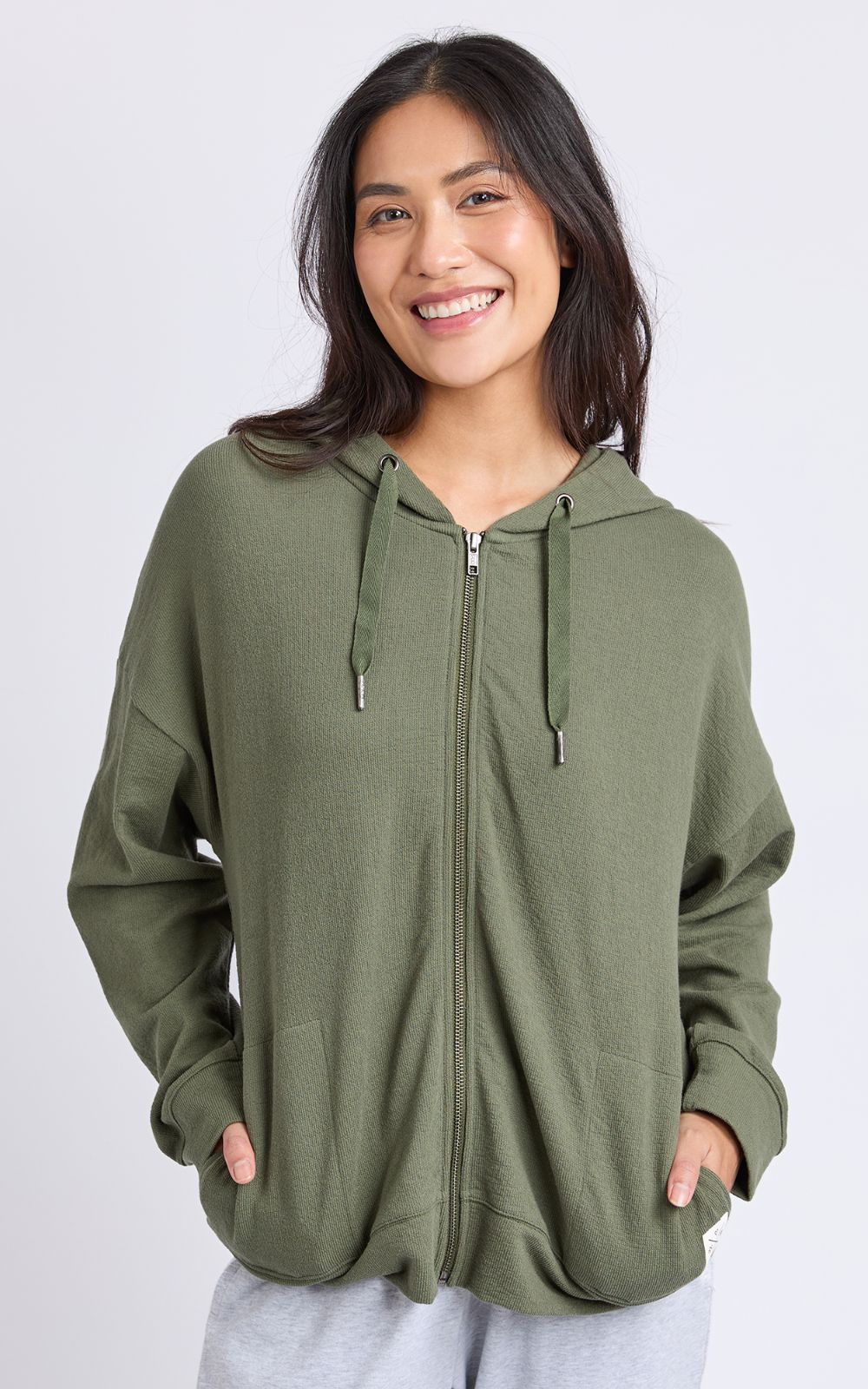 Beachy Zip Hoodie product photo.