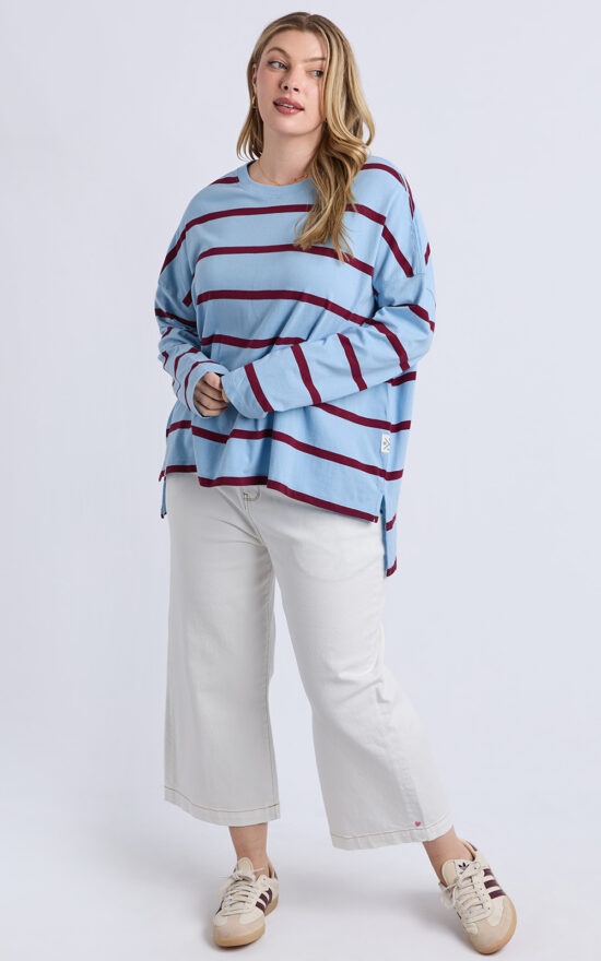Callie Stripe Ls Tee product photo.