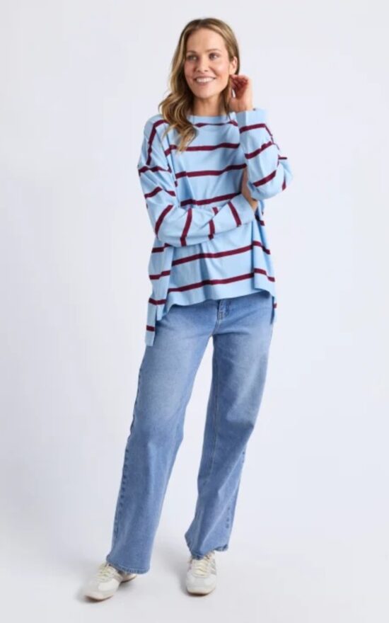 Callie Stripe Ls Tee product photo.