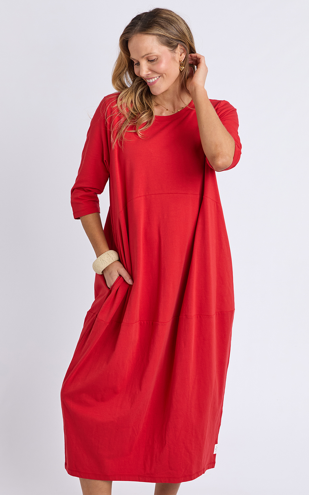Diana Dress 3/4 Sleeve product photo.
