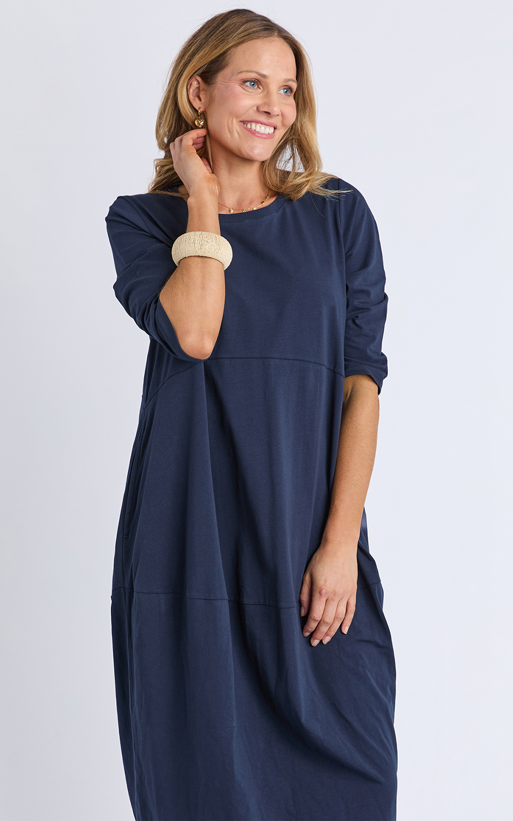 Diana Dress 3/4 Sleeve product photo.