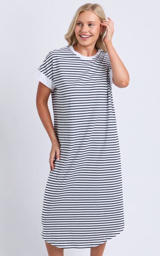 Maggie Dress Stripe product photo.