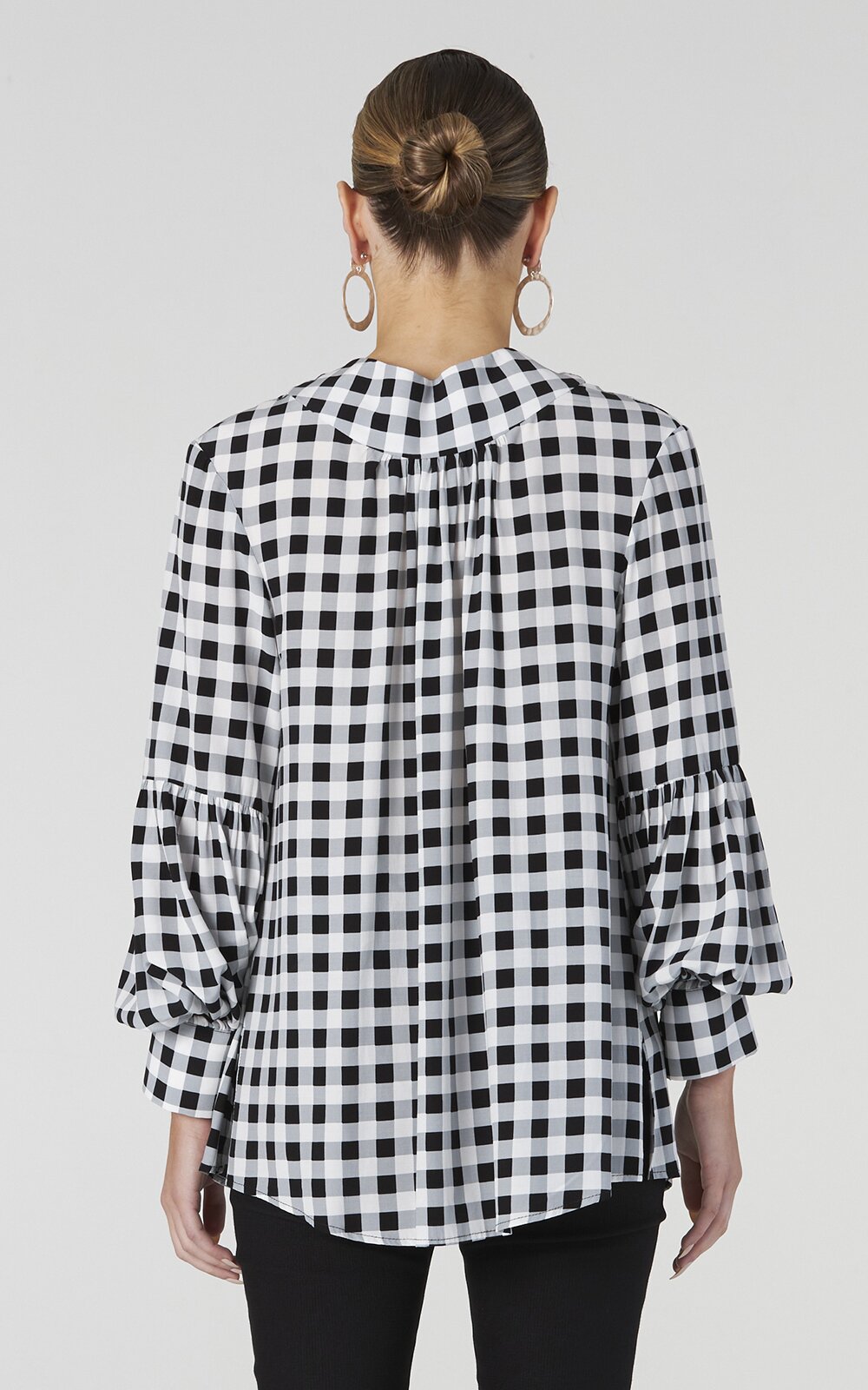 Ginza Gingham Blouse product photo.