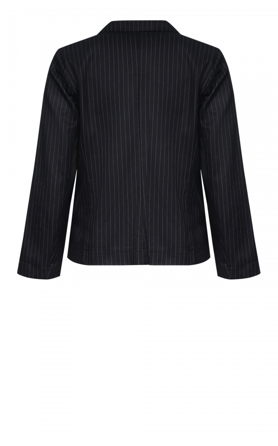 Pinstripe Boyfriend Jacket product photo.