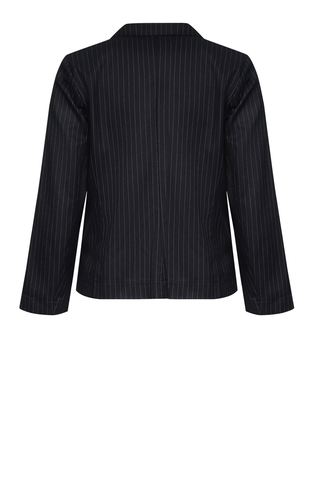 Pinstripe Boyfriend Jacket product photo.