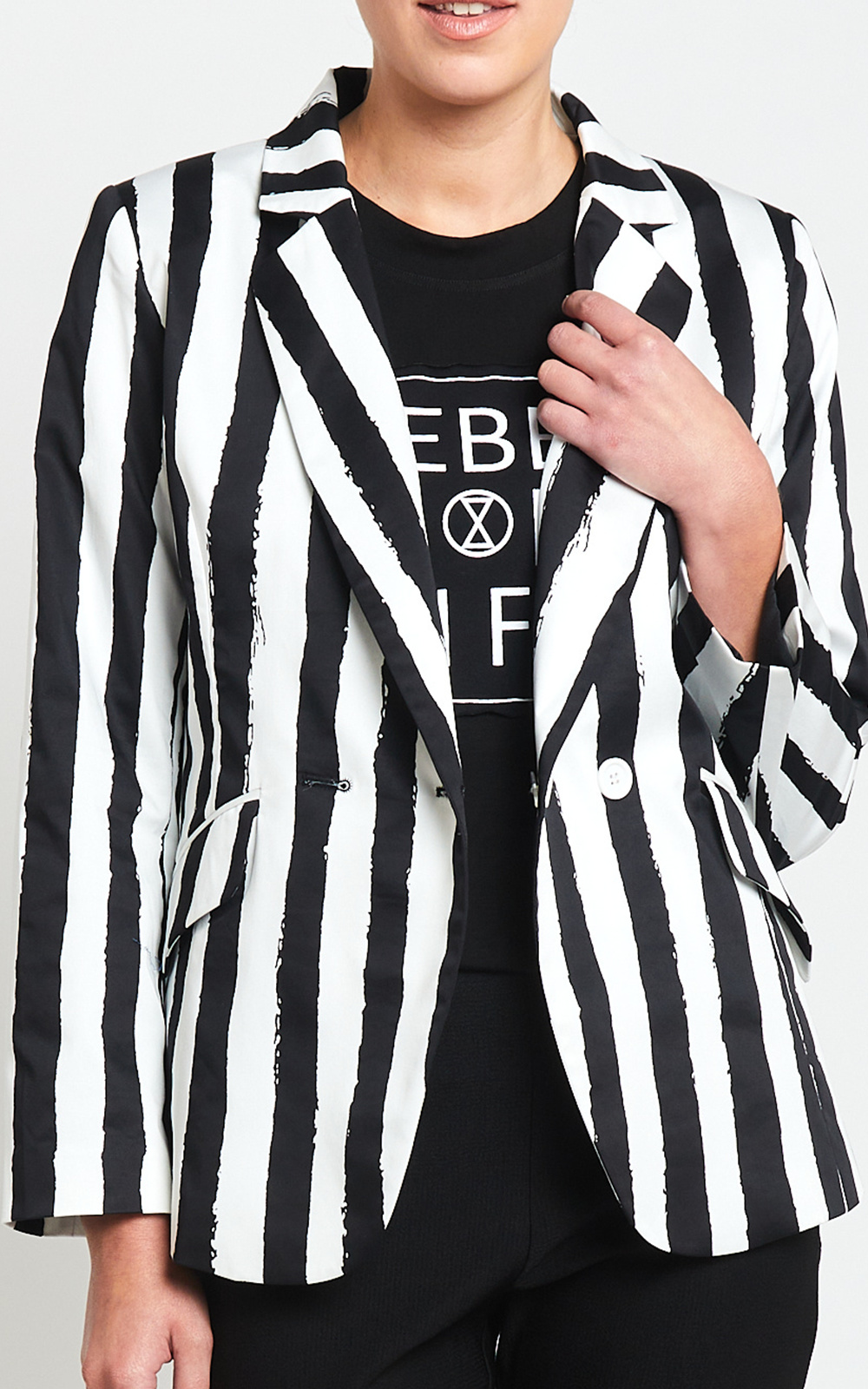 Painterly Boyfriend Jacket product photo.