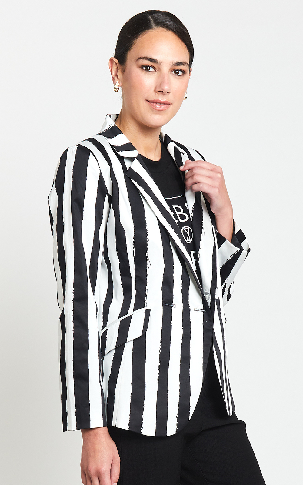 Painterly Boyfriend Jacket product photo.