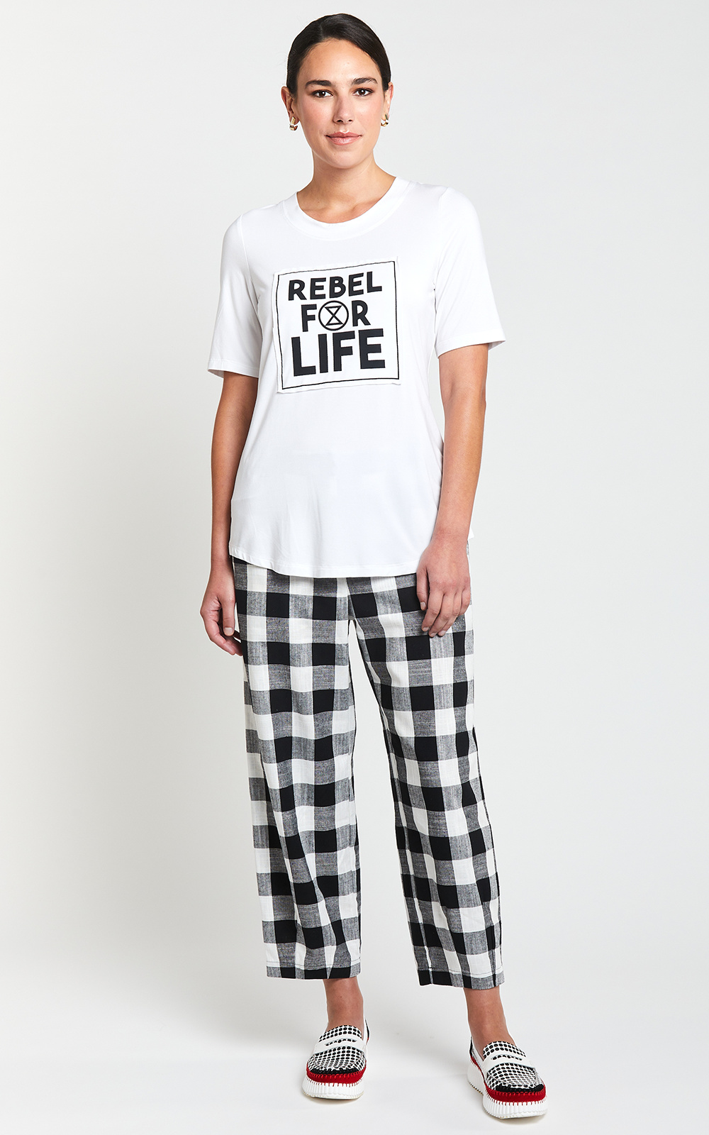Gingham Devon Pant product photo.