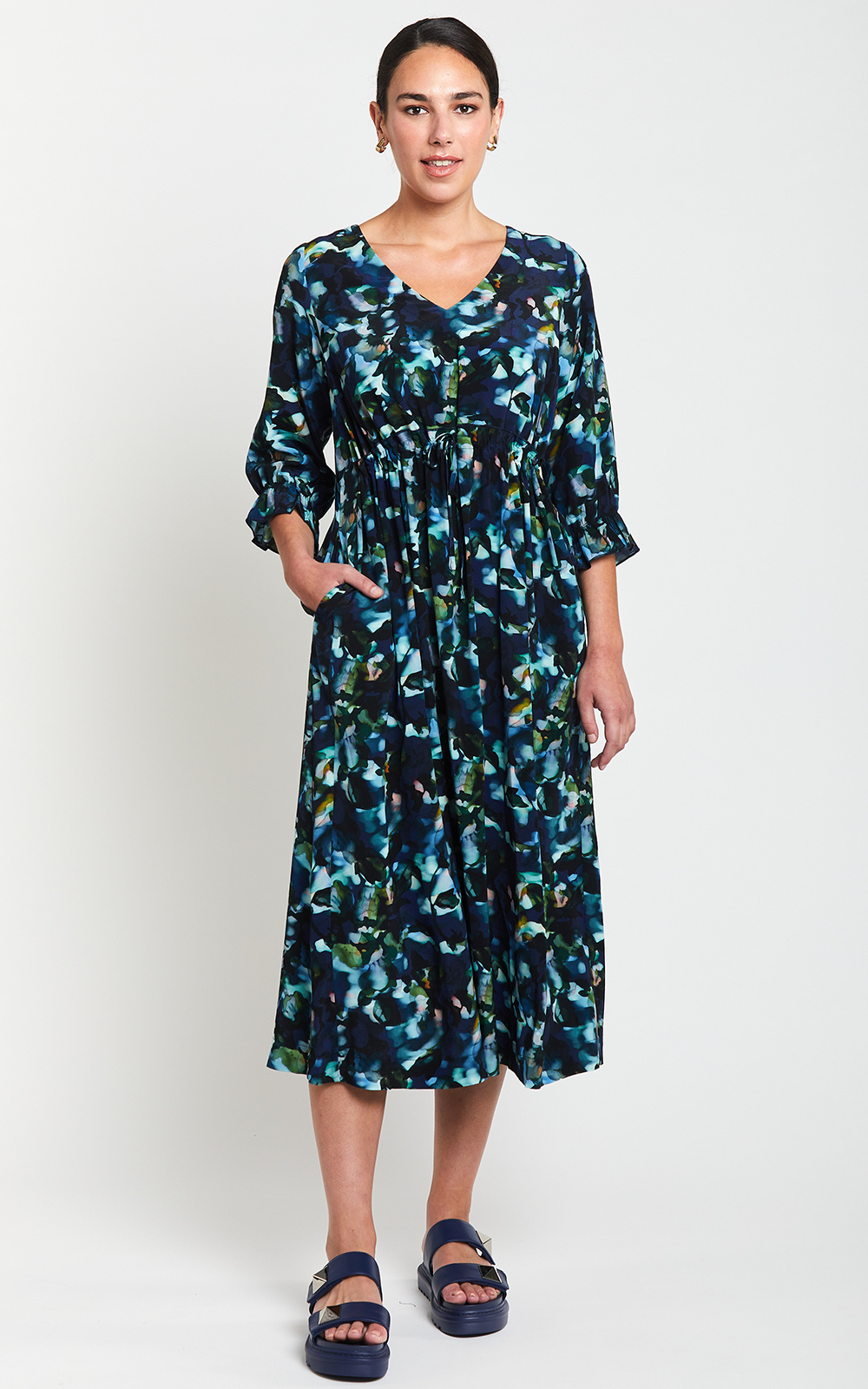 Troubled Water Shift Dress product photo.