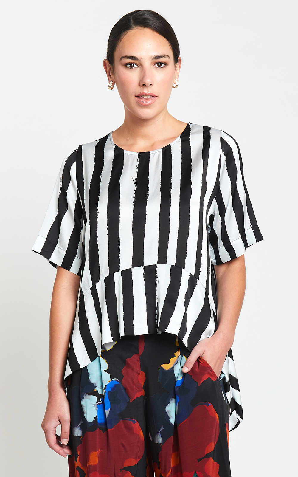 Painterly Drape Top product photo.