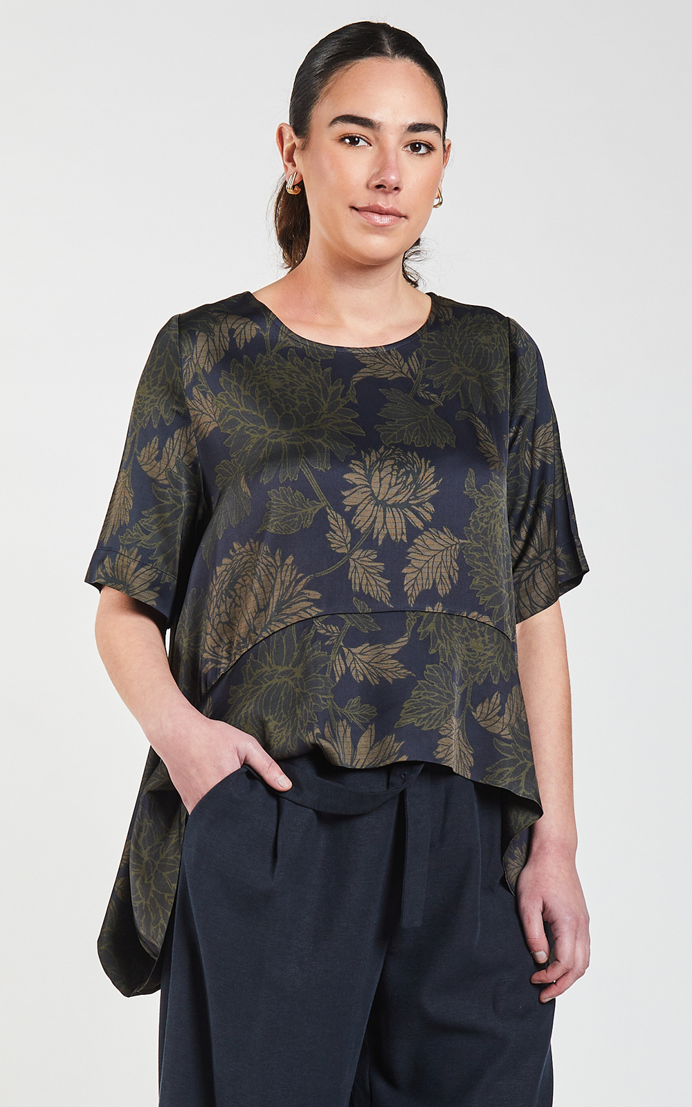 Autumn Drape Top product photo.