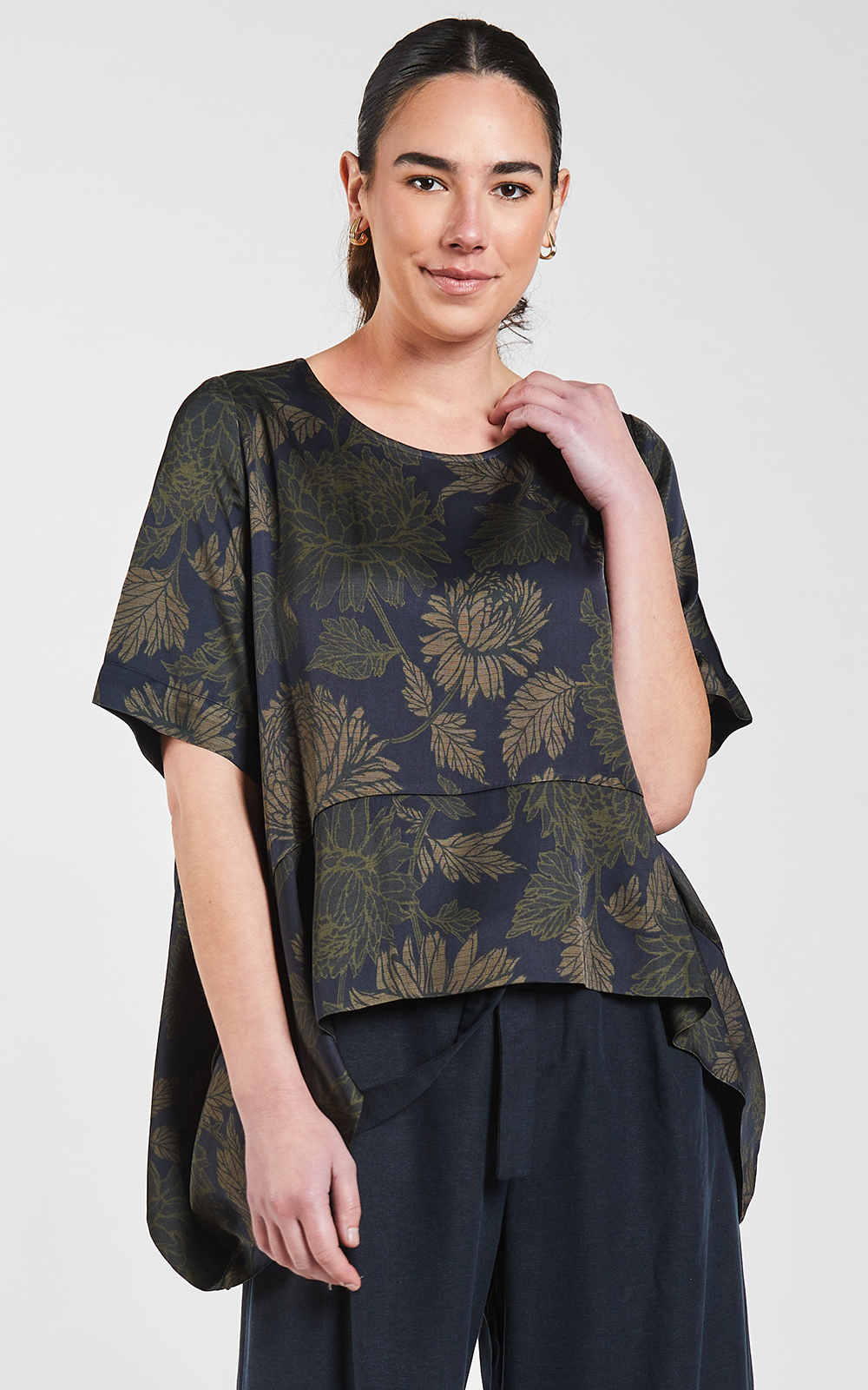 Autumn Drape Top product photo.