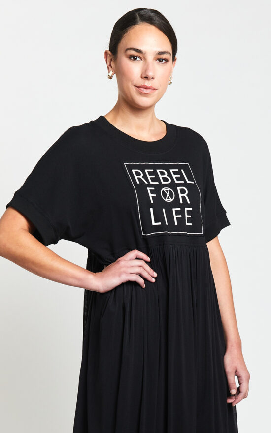 Rebel For Life Tee Dress product photo.