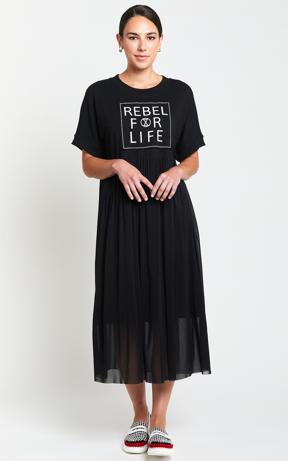 Rebel For Life Tee Dress product photo.