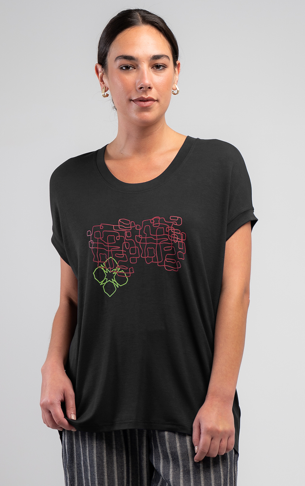 Marakesh Squiggle Cocoon Tee product photo.