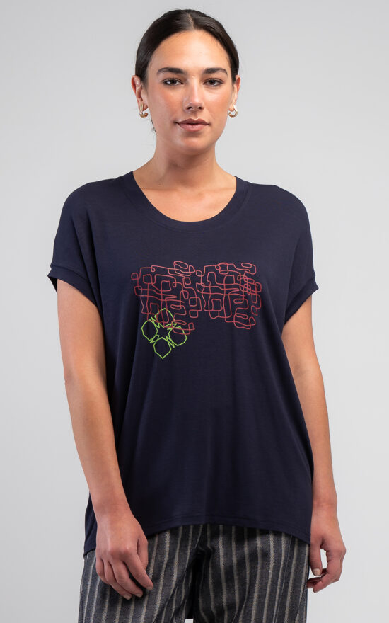 Marakesh Squiggle Cocoon Tee product photo.