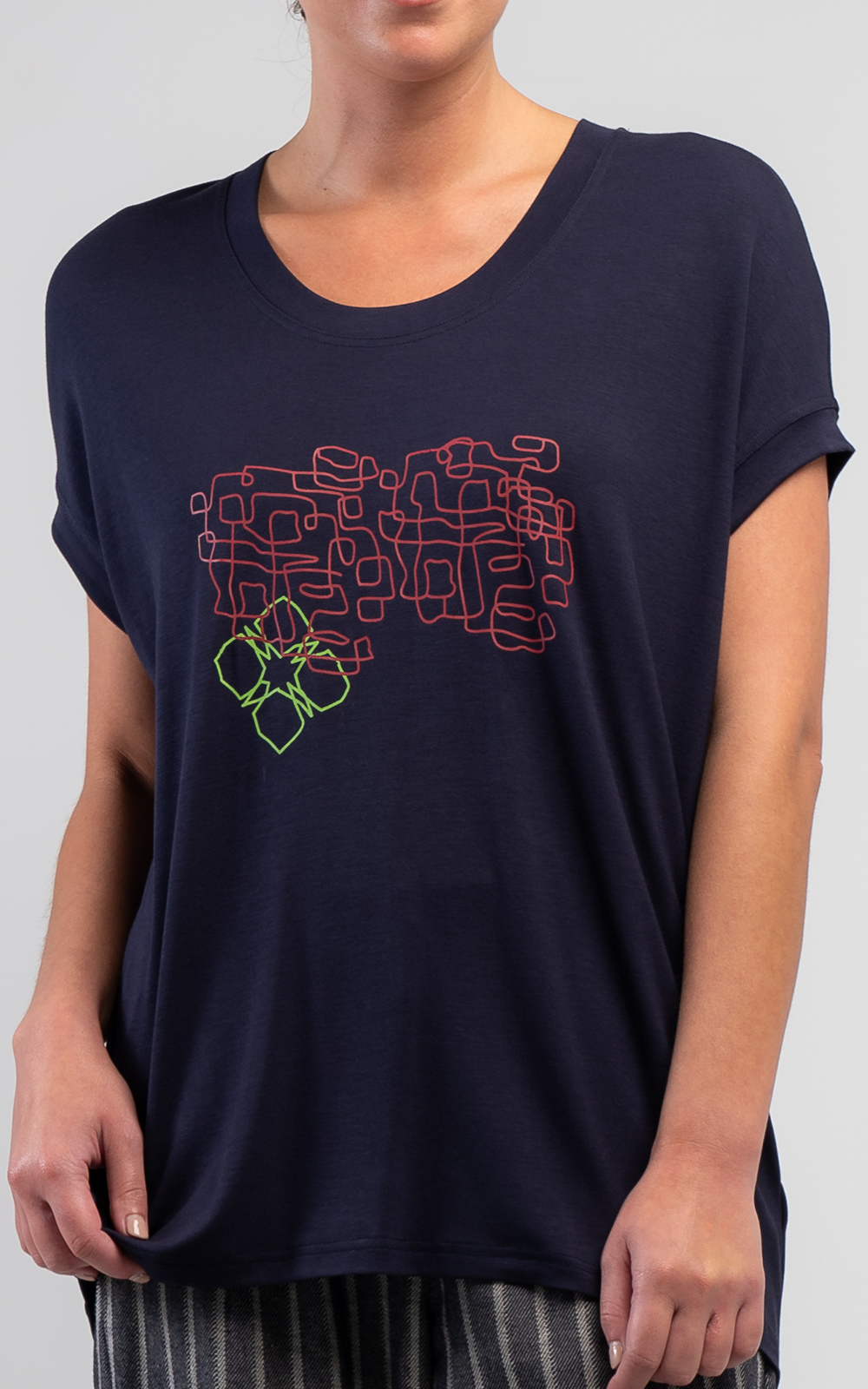Marakesh Squiggle Cocoon Tee product photo.