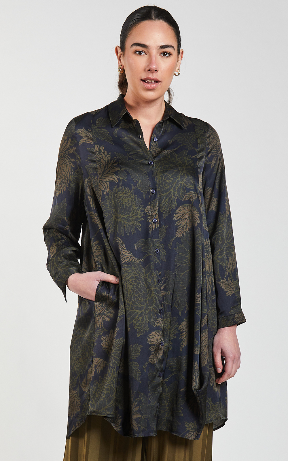 Autumn Drape Shirt product photo.