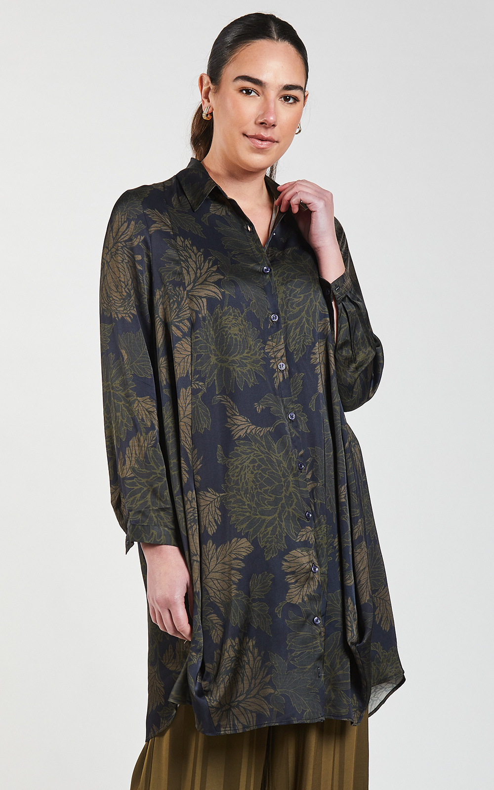 Autumn Drape Shirt product photo.