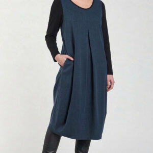 Aqua-Twill Midi Dress