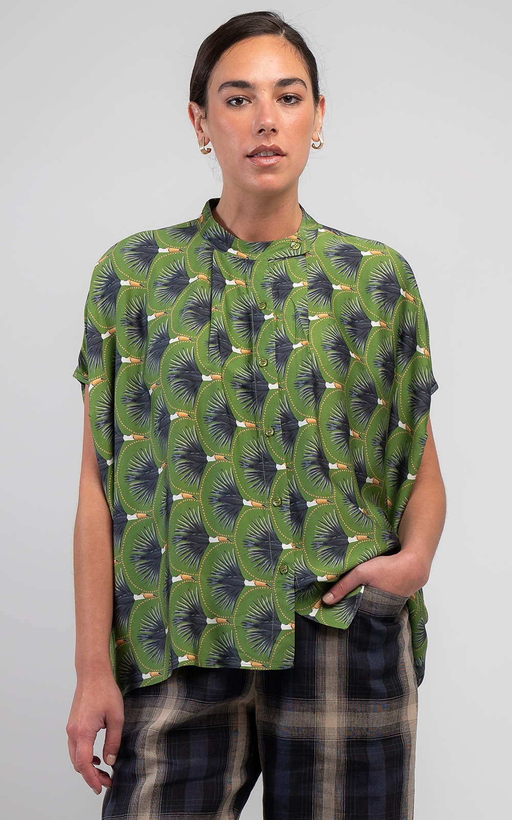 Toucan Drape Shirt product photo.